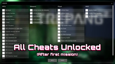 Unlock All Cheats Mod