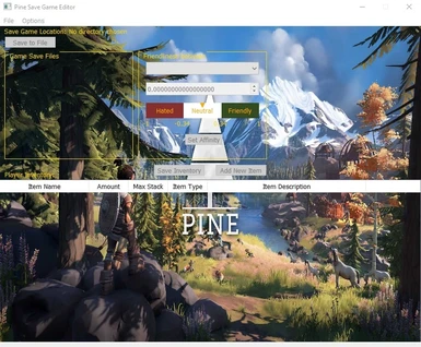 Pine Save Game Editor