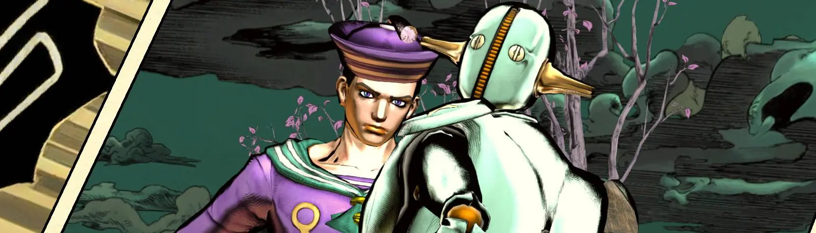 Download Dynamic Pose of Josuke Higashikata from JoJo's Bizarre Adventure  Wallpaper