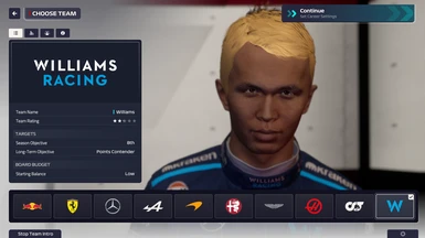 F1 Manager 2023 - Alex Albon Blonde Hair