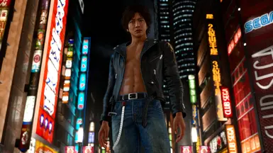 Shirtless Yagami with optional Jacket and Tattoos