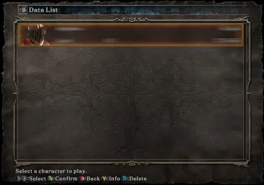 Character selection menu