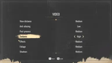 video settings