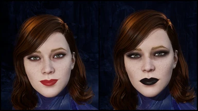 Cateyes Makeup for Batgirl Red Lips and Goth Version
