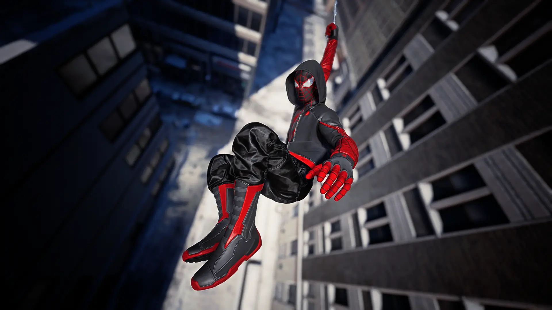 The End suit but with black pants at Marvels Spider-Man: Miles Morales ...