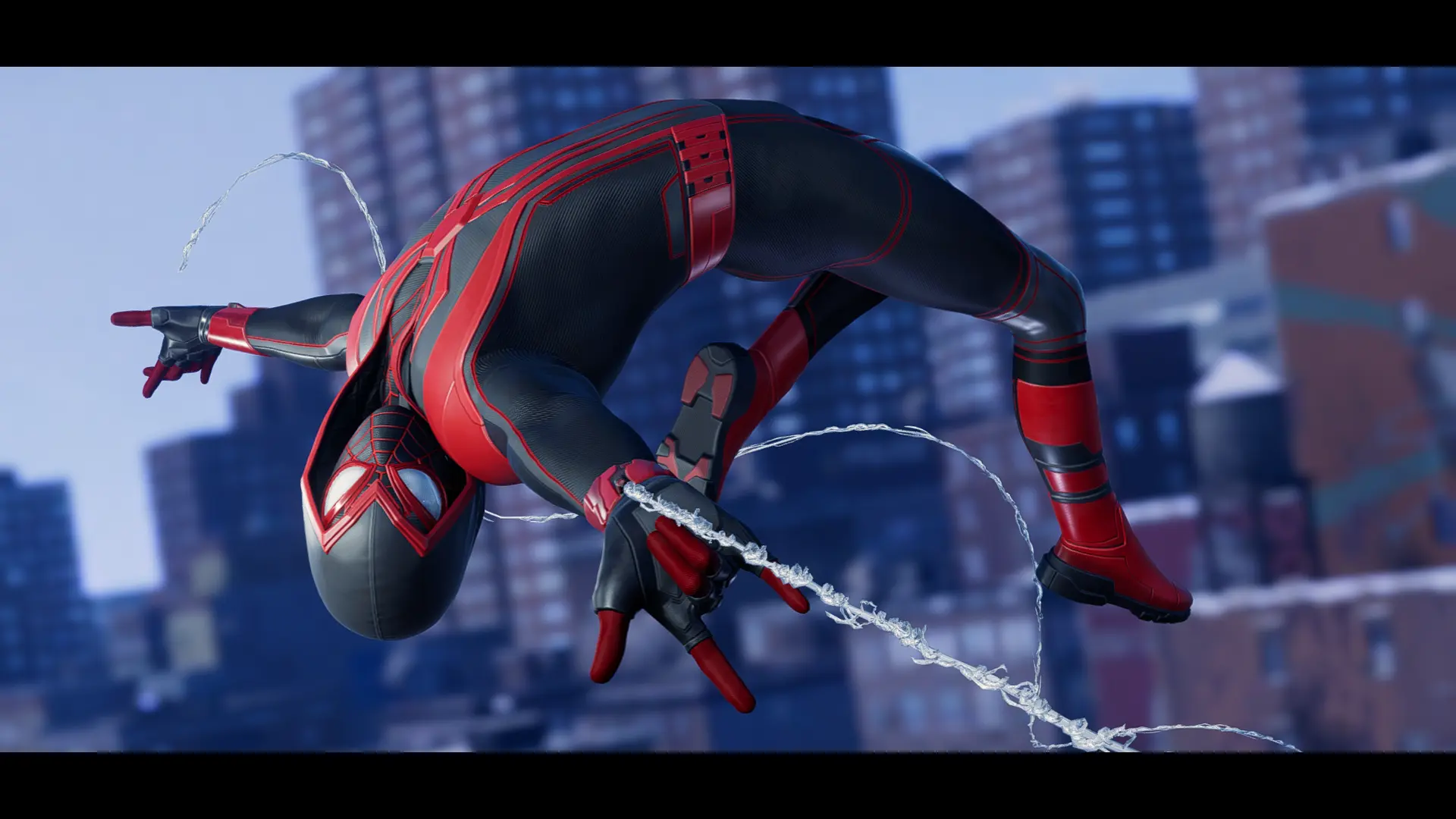 Black Crimson Cowl Suit At Marvels Spider-man: Miles Morales Nexus 