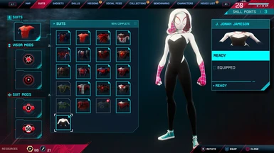 Spider-Gwen Suit Slot (Hooded) Into the Spider-verse