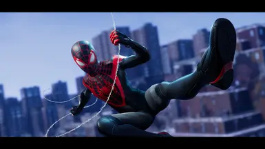 Black and Red Miles Classic Suit at Marvels Spider-Man: Miles Morales ...