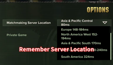 Remember Server Location