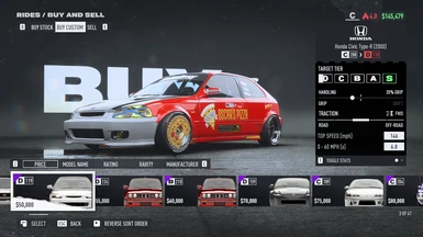 Purchasable Rival Cars