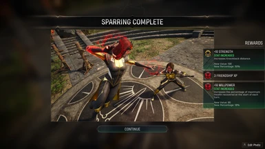 Hunter and Scarlet Witch gaining secondary stats and friendship from training.