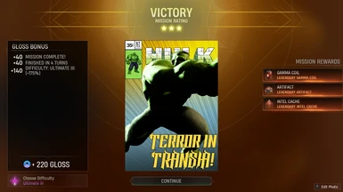 Legendary Mission Victory Screen