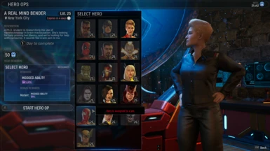 UI showing that Spider-Man is assigned to a hero op.