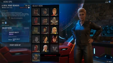 UI showing that Wolverine is assigned to a hero op.