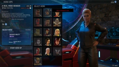 UI showing that Captain America is assigned to a hero op.