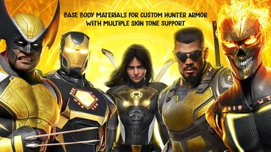 Base Body Materials For Custom Hunter Armor With Multiple Skin Tone Support