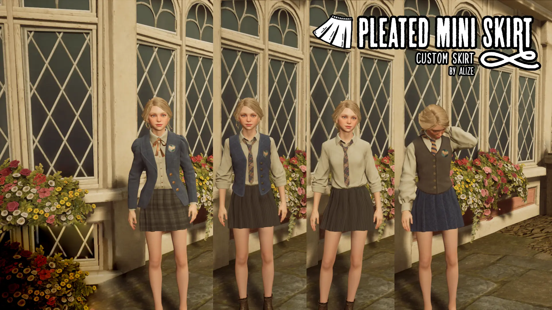 Pleated Mini Skirt And Legs At Hogwarts Legacy Nexus Mods And Community