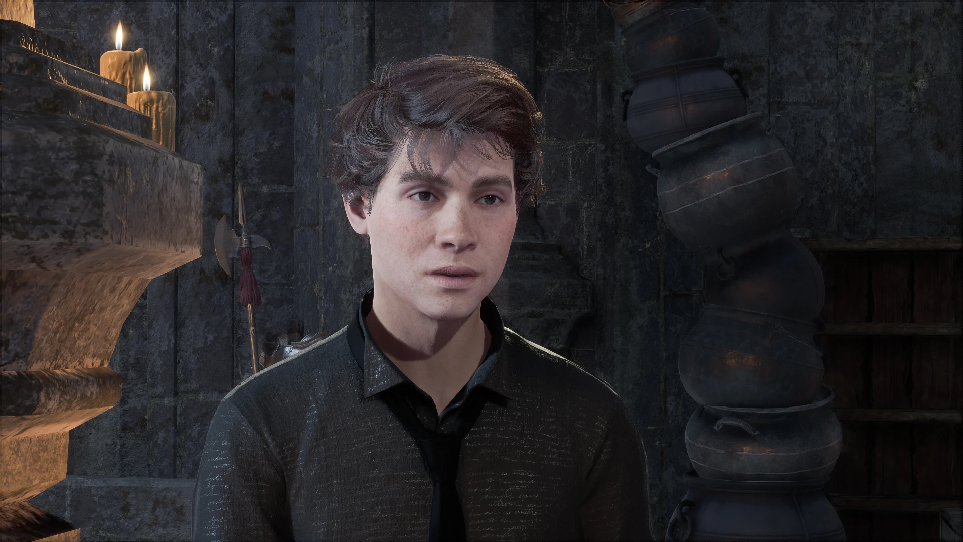 Messier hairstyle for Sebastian Sallow (v2) UPDATED at Hogwarts Legacy ...