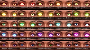 Glowing Eyes - character creator preview