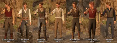 Voyager Outfits (some include breeches/pants options)