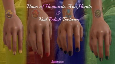 Haus of Hogwarts - Matching Hand and Arm Textures with House Nail Polish