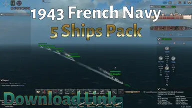 IJN Enemies 1943 French Navy - Marine Nationale 5 Shared Design ships pack.