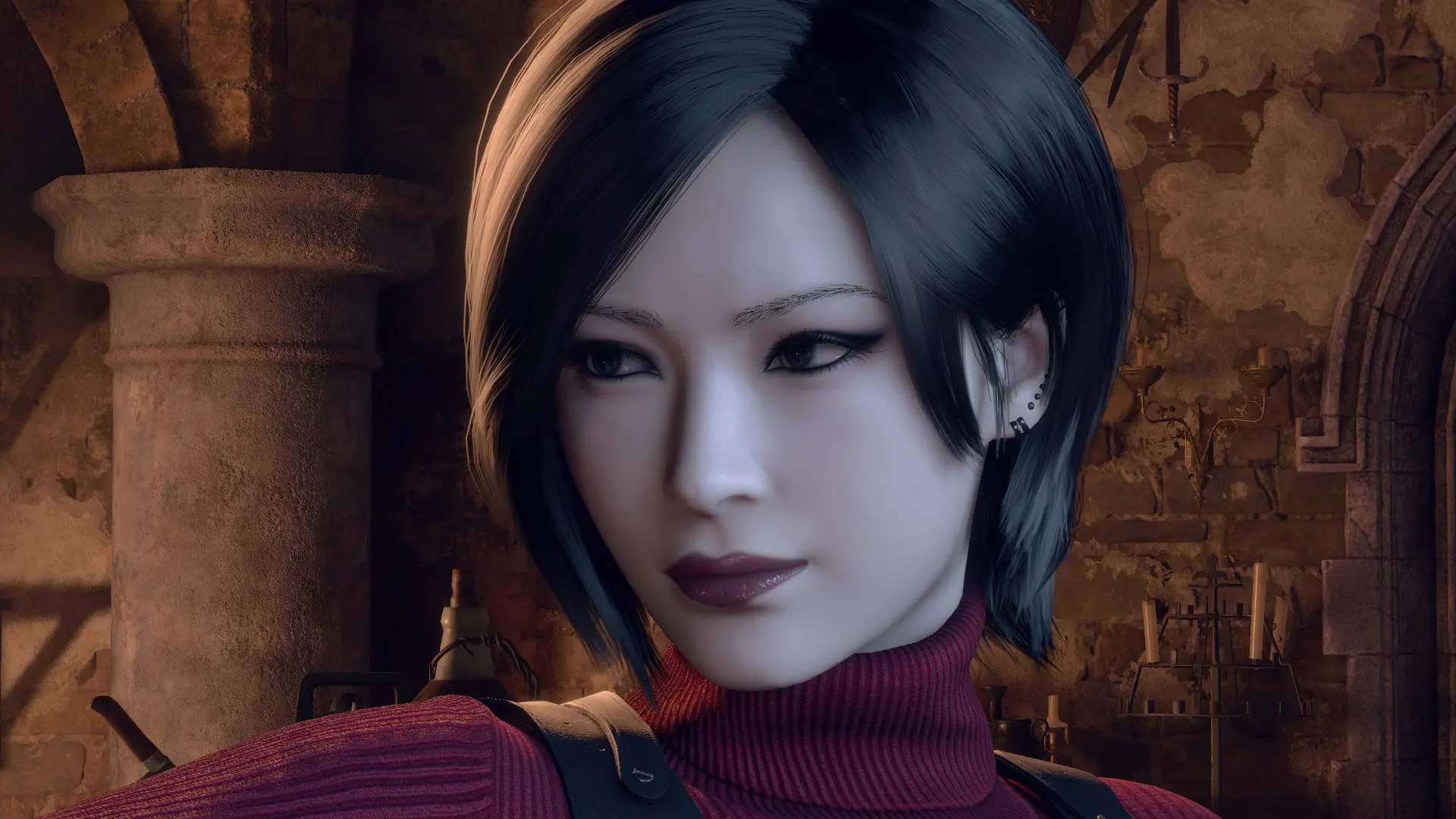 Ada Wong Smokey Matching Red Lips Makeup at Resident Evil 4 (2023 ...