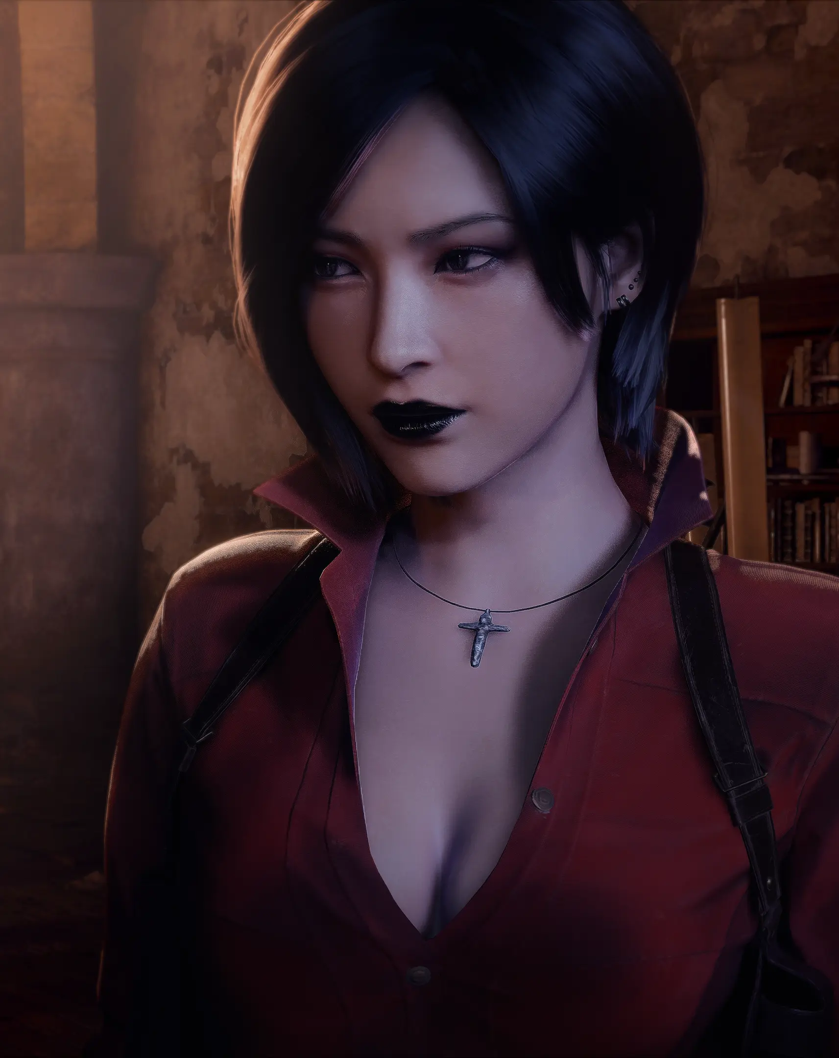 Ada Wong Makeup Earrings and Black Lipstick at Resident Evil 4 (2023 ...