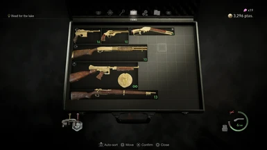Gold and wood weapons
