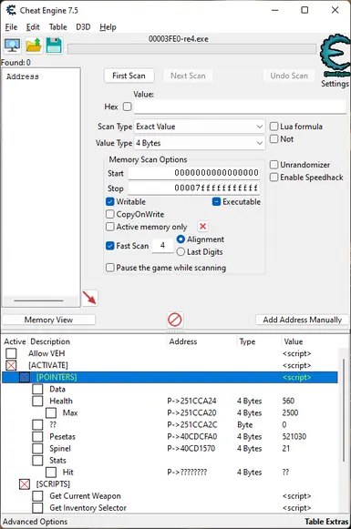 cheat engine table at Resident Evil 3 (2020) Nexus - Mods and community