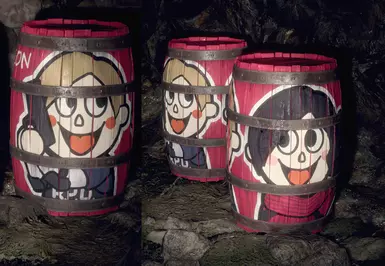 Cartoon wooden barrels
