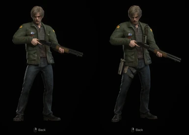 v1.1 rework - Leon doesn't have gloves and holsters are available through an addon