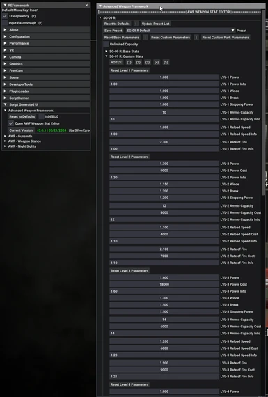 The reworked Weapon Stat Editor for AWF 3.0.0