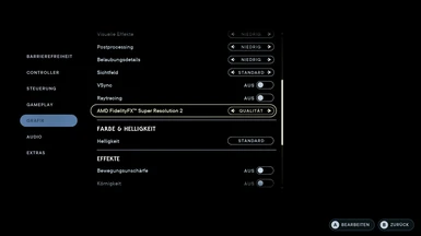 Settings, low settings with fidelity fx super resolution on quality