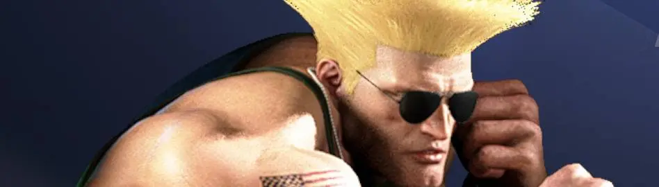 Guile from street fighter reading by a fireplace while wearing glasses