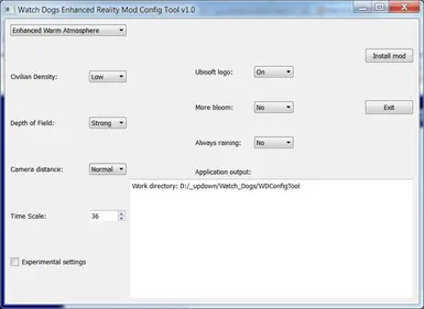 WD Enhanced Reality Mod Config Tool