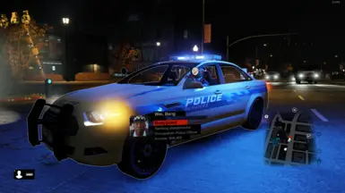 Bodyguard driving a police car