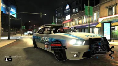Bodyguard driving a police car