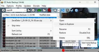 EZ Auto Backup with Steam Game Pass save file converter and in game Cheat Menu