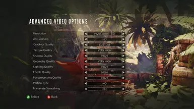 video settings
