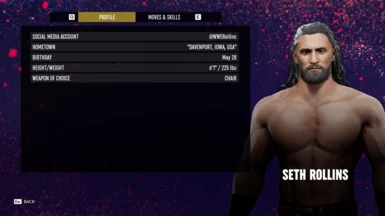 Seth Rollins Character Profile at AEW: Fight Forever Nexus - Mods and ...