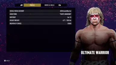 Ultimate Warrior Character Profile