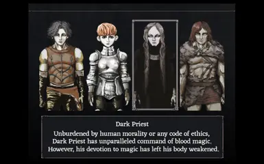 New Dark Priest Character Selection Screen