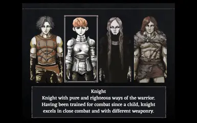 Old Knight Character Selection Screen