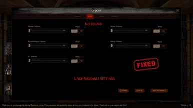 DontLoadConfig - No sound and unchangeable settings fix