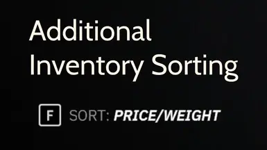 Additional Inventory Sorting