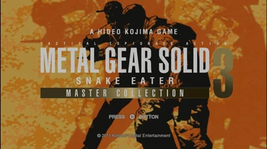 An actual master collection menu screen and loading icon - mgs3