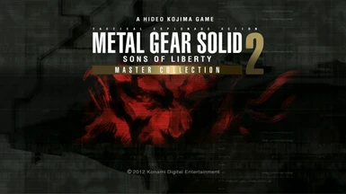An actual master collection menu screen and loading icon - mgs2