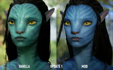 Upscaled textures for female player character (4K Neytiri look) (WIP)