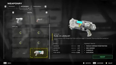Warhammer 40k Plasma Pistol replaces Loyalist Weapon